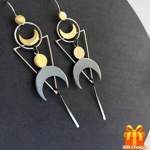 Chic Gold and Silver Geometric Earrings
